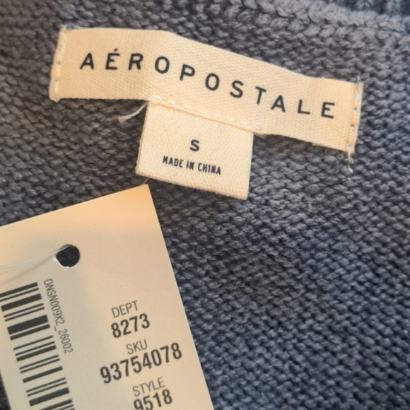 Aeropostale Blue Cable Knit V Neck Sweater Vest size Small - Picture 5 of 7